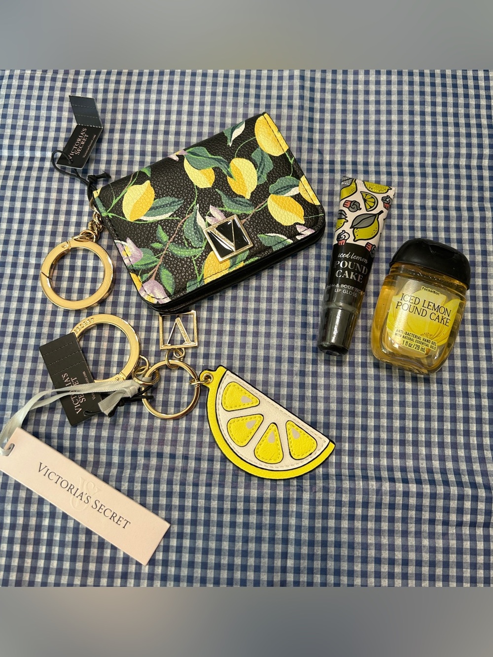 Victoria's Secret Black and Yellow Lemon Print Wallet